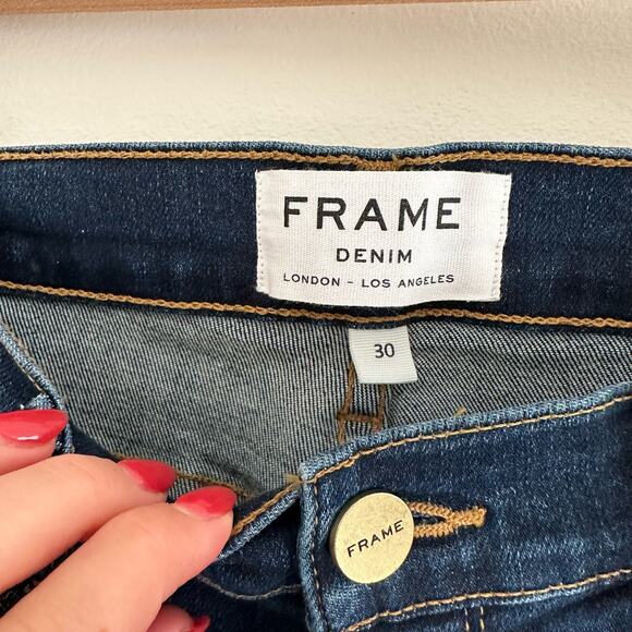FRAME Le Skinny de Jeanne Jeans Dark Wash 30 - Picture 6 of 11